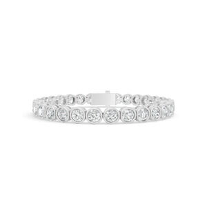10.01 ctw Diamond Bezel 14K White Gold Tennis Bracelet